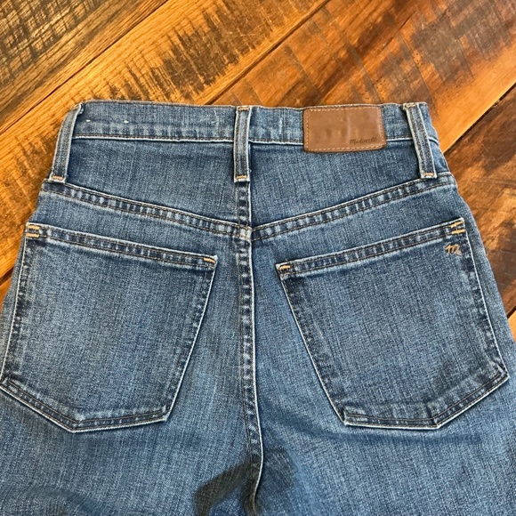Madewell Slim Wide-Leg Crop Jeans Blue Raw Hem Size 23 - Picture 5 of 13